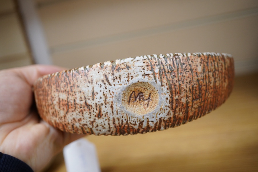 Alan Wallwork (1931-2019), a studio stoneware ‘melon slice’, 18cm wide